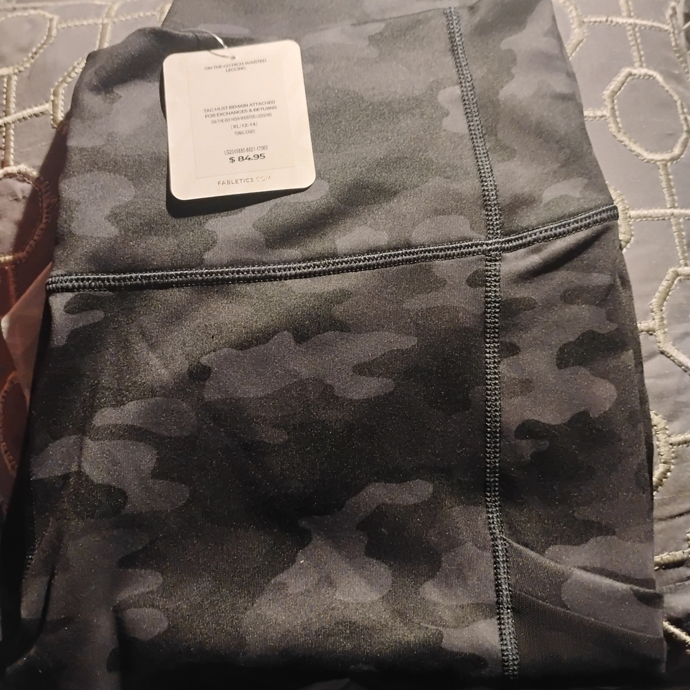Fabletics Gray Camouflage Leggings